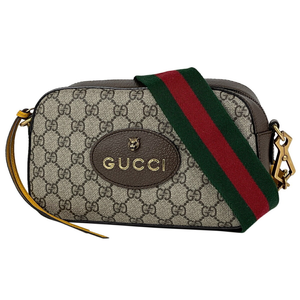 Gucci Neo Shoulder Bag GG Supreme Brown Yellow